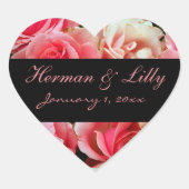 ピンクのロパーソナライズされたス結婚ズ ハートシール (正面)