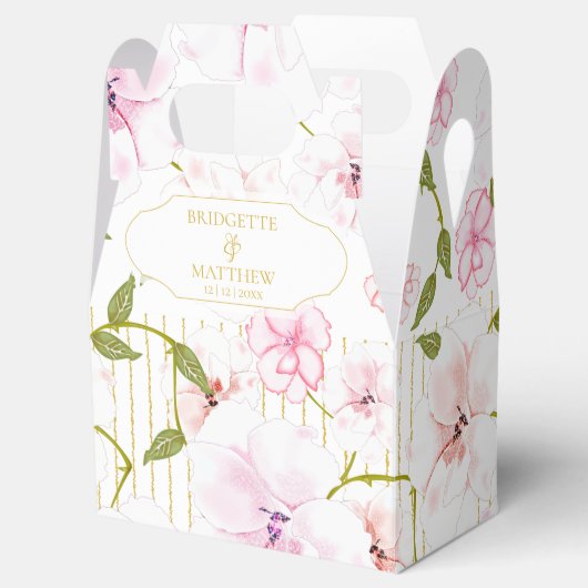 ピンクのロパーソナライズされたス結婚ズ フェイバーボックス (オープン)