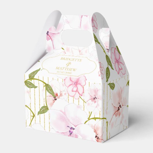 ピンクのロパーソナライズされたス結婚ズ フェイバーボックス (正面サイド)