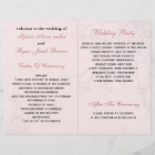 ピンクのロベバードバーケージの二折結婚式 プログラム (裏面)