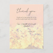 ピンクのロマンチックなハイドランジアの花のウェディング ポストカード (正面)