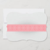 ピンクのロマンチックなレース誕生のお知らせ 案内状 (裏面)