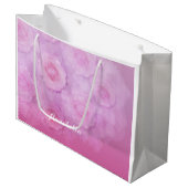 ピンクのロマンチックな水の色のバラの名パーソナライズされた前 ラージペーパーバッグ (正面アングル)