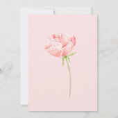 ピンクのロマンチックな水彩画のバラのウェディング 招待状 (裏面)