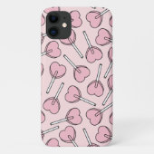 ピンクのロリポップ、ハートのロリポップ、ロリポップ柄 Case-Mate iPhoneケース (裏面)
