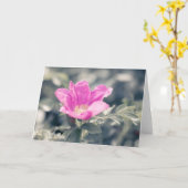 ピンクのローザフラワーノート カード (黄色い花)