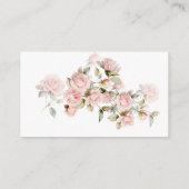 ピンクのローズとグリーン葉リーの結婚QRコードRSVP エンクロージャーカード (裏面)