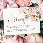 ピンクのローズと緑の葉ズブックリクエストカード エンクロージャーカード