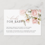 ピンクのローズと緑の葉ズブックリクエストカード エンクロージャーカード (正面)