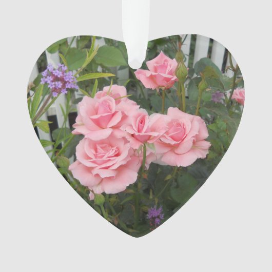 ピンクのローズアクリル オーナメント (正面)