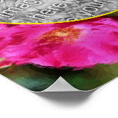 ピンクのローズアートフラワーフレーム自分の写真を作成 ポスター (角)