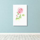 ピンクのローズウォーターモダンカラーウォールアートデコールギフト キャンバスプリント (インサイチュ (ウッドフロア))