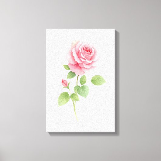 ピンクのローズウォーターモダンカラーウォールアートデコールギフト キャンバスプリント (正面)