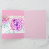 ピンクのローズウォーター色薄紫バラ花フローラ カード (内部)
