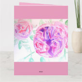 ピンクのローズウォーター色薄紫バラ花フローラ カード (裏面)