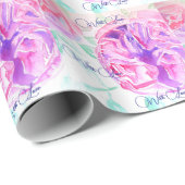 ピンクのローズウォーター色薄紫バラ花フローラ ラッピングペーパー (ロールコーナー)