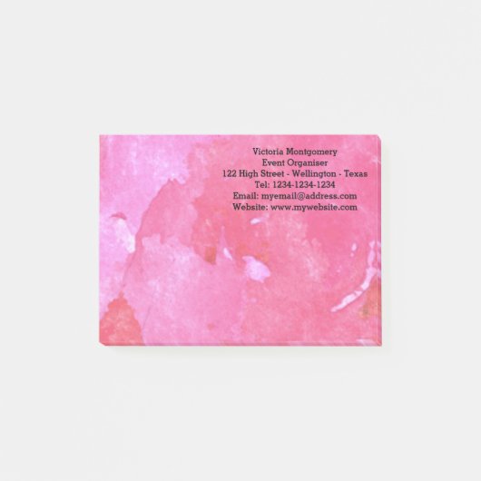 ピンクのローズウォーター色 ポストイット (正面)