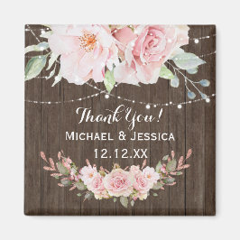 ピンクのローズウッド素朴ライト マグネット