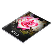 ピンクのローズカスタマイズ可能なノートブック ノートブック (左側)