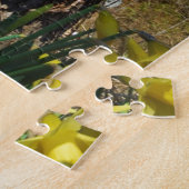 ピンクのローズカバー十字と黄色の水仙 ジグソーパズル (側面)