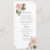 ピンクのローズキンセアニラメニューテンプレート メニュー (正面/裏面)