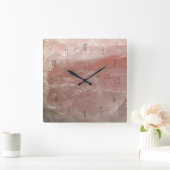 ピンクのローズクォーツ写真整理番号 スクエア壁時計 (ホーム)