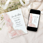 ピンクのローズクォーツ結婚式の日付を保存 セーブザデート