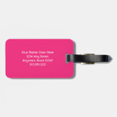 ピンクのローズクローズアップ写真スタイリッシュ美モダン ラゲッジタグ (裏面横)