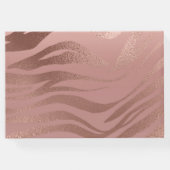 ピンクのローズグラムゼブラ結婚動物 ゲストブック (裏面)