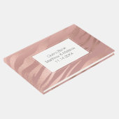 ピンクのローズグラムゼブラ結婚動物 ゲストブック (コーナー)