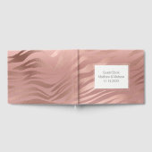 ピンクのローズグラムゼブラ結婚動物 ゲストブック (全面)