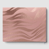 ピンクのローズグラムゼブラ結婚動物 ゲストブック (裏面)