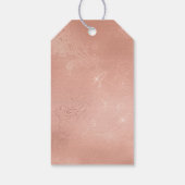 ピンクのローズグラムレ結婚ース ギフトタグ (裏面)