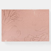 ピンクのローズグラムレ結婚ース ゲストブック (裏面)