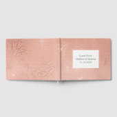 ピンクのローズグラムレ結婚ース ゲストブック (全面)