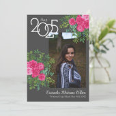 ピンクのローズグレーモダン卒業発表 招待状 (スタンド正面)