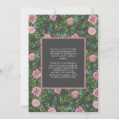 ピンクのローズグレー写真卒業発表 招待状 (裏面)