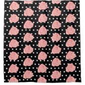 ピンクのローズシャワーカーテン シャワーカーテン (正面)