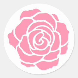 ピンクのローズシール ラウンドシール
