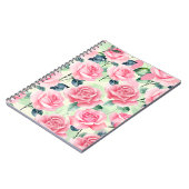 ピンクのローズスパイラルフォトノートブック ノートブック (左側)