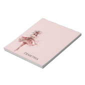 ピンクのローズドレスのスパークルガール金ゴールド ノートパッド (回転)