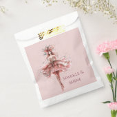 ピンクのローズドレスのスパークルガール金ゴールド フェイバーバッグ (封をした状態)