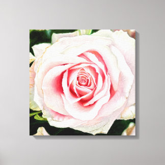 ピンクのローズハンドドロー鉛筆クレヨンアートプリント キャンバスプリント