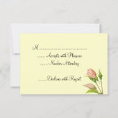 ピンクのローズバッドの出欠確認招待テンプレート 出欠カード (裏面)