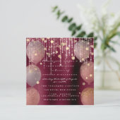 ピンクのローズバルーン スウィート16 ブライダル ボルドー マルサラ 招待状 (スタンド正面)