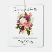 ピンクのローズパープルオーキッド葬儀 セラミックオーナメント (左)