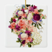 ピンクのローズパープルオーキッド葬儀 セラミックオーナメント (裏面)