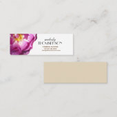 ピンクのローズフォトフローラ名刺 スキニー名刺 (正面/裏面)