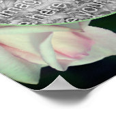 ピンクのローズブドフラワーフレーム自分の写真を作成 ポスター (角)