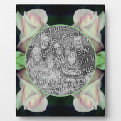 ピンクのローズブドフラワー自分の写真を追加 フォトプラーク (正面)